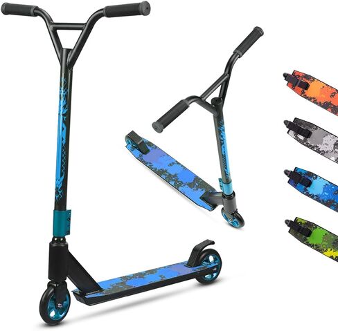 MEE GOO Pro Freestyle Stunt Scooter Trick Scooter Lightweight Alloy Deck Heavy-Duty Frame Bearing up to 220 LB for Intermediate and Beginner Skate Park ABEC-10 Bearings in Saudi Arabia