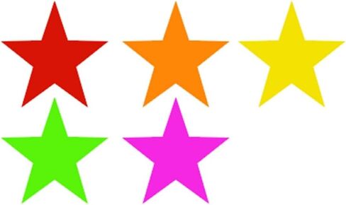 30 Sheets Glow Party Neon Papers, 7.9 Inch Circle Neon Cardstock for Black Light Glow Party DIY Dance Floor Moves Games Decorations and Supplies, 5 Colors (Star-30pcs) in Saudi Arabia