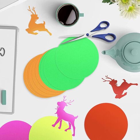 30 Sheets Glow Party Neon Papers, 7.9 Inch Circle Neon Cardstock for Black Light Glow Party DIY Dance Floor Moves Games Decorations and Supplies, 5 Colors (Star-30pcs) in Saudi Arabia