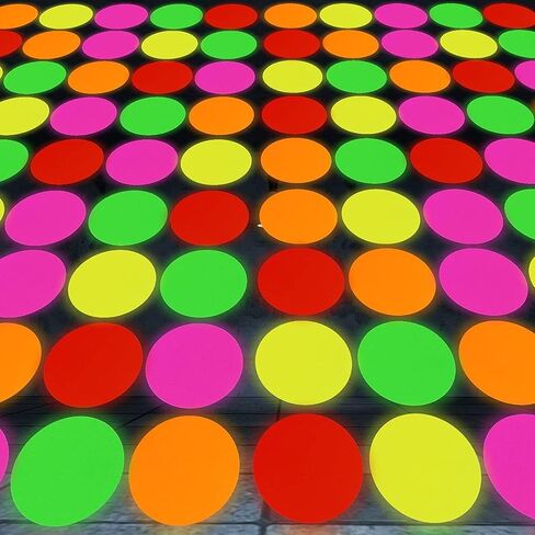 30 Sheets Glow Party Neon Papers, 7.9 Inch Circle Neon Cardstock for Black Light Glow Party DIY Dance Floor Moves Games Decorations and Supplies, 5 Colors (Star-30pcs) in Saudi Arabia