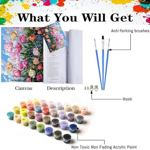 Fotasmua Landscape Paint by Numbers Kit for Adults Beginner, Cabin Adult Paint by Number Kits On Canvas, Country Cottage Acrylic Oil Paint by Number Kits Art and Craft for Home Wall Decor 16x20 Inch in Saudi Arabia