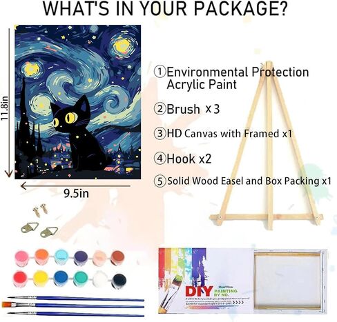 Eiazuiks Paint by Number for Adults with Frame. Paint by Numbers for Adults Beginner Drawing Paintwork with 2 Paintbrushes Paint Canvas Oil Painting 12" x 16" Bookshelf in Saudi Arabia