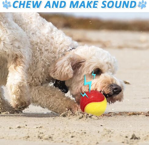 6Pcs Squeaky Dog Balls, Dog Toys Balls for Training, Tough Ball Toys for Dogs, Fit with Dog Ball Launcher, High Bouncy Dog Ball for Interactive Playing, Puppy Pet Chew Balls Teething Balls 2.5in in Kuwait