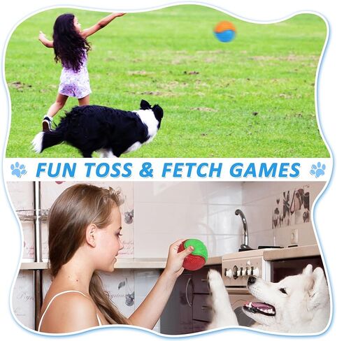 6Pcs Squeaky Dog Balls, Dog Toys Balls for Training, Tough Ball Toys for Dogs, Fit with Dog Ball Launcher, High Bouncy Dog Ball for Interactive Playing, Puppy Pet Chew Balls Teething Balls 2.5in in Kuwait