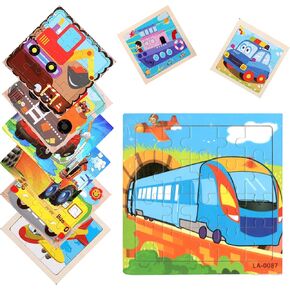 MAISHEKE Wooden Puzzles for Kids Ages 4-6,9 Packs Total 135 Pcs Animal Theme Jigsaw Puzzles for Kids Ages 6-8,Preschool Educational Toys Gifts for Children Ages 4-8,with Self-Sealing Bag for Storage