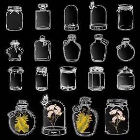 60 Pcs DIY Transparent Dried Flower Bookmark Set Large Size DIY Bookmarks Maker Handmade Botanical DIY Clear Pressed Flower Kit Funny Blanks Natural Beautiful Plant Floral Page for Children