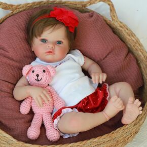 SCOM Reborn Baby Dolls Girl -18 Inch Realistic Baby Dolls Silicone Cute Soft Body Dolls Real Life Baby Lifelike Baby Dolls Gift for Age 3+