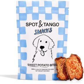 Spot & Tango Sweet Potato Bites Dog Treats - Single Ingredient, 100% Sweet Potato - Air-Dried Snacks - Grain & Gluten-Free - USA-Made - for Small, Medium, and Large Dogs