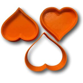 3.5"x4"x1" 3D Heart Shape Bath Bomb DIY Hand Press 3D Printed Mold
