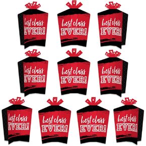 Big Dot of Happiness Reunited Red - Table Decorations - School Class Reunion Party Fold and Flare Centerpieces - 10 Count