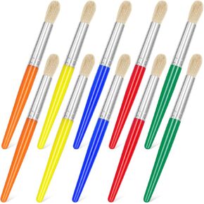 10Pcs Paint Brushes for Kids, Anezus Children Paint Brushes Toddler Large Chubby Kids Paint Brush Set for Preschool Daycare Classroom Washable Paint Acrylic Paint