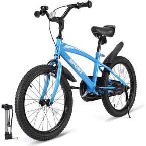 BODIOO Kid Bike for Boys Girls 18 Inch Kid Bicycle with Kickstand Adjustable Seat Dual Brake System Sturdy Frame Lightweight Pump Reflector