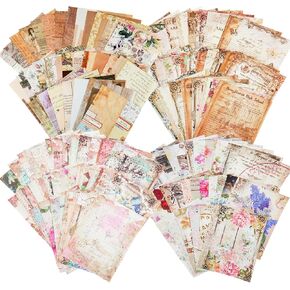 400 Pcs Vintage Scrapbook Paper Journaling Supplies Scrapbooking Paper for Travel Journal Writing Art Craft Diary Embellishment Supplies Craft Paper