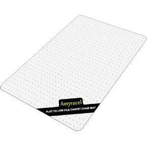 Amyracel Office Chair Mat for Carpet, 46" x 60" Studded Desk Chair Mat for Carpeted Floors, Clear Floor Mat for Office Chair on Flat or Low Pile Carpet