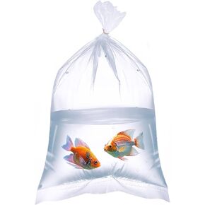 Aquarium Fish Bags, 6 x 12 Inch, Pack of 100, 2 Mil Fish Transporting Bags, Waterproof & Leak-proof Poly Bags Clear Shipping Bags for Live Fish