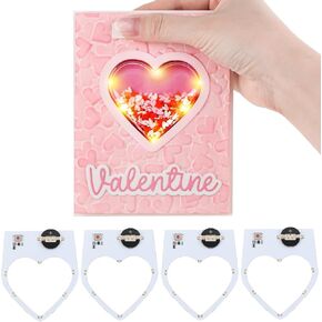 Briartw 20 Pcs 3D Heart Shaker Cover for Card Making 0.24" Height Clear Plastic Shaker Blisters can Fill Liquids Glitter Sequins Confetti Embellishments for Valentine's Day Birthdays Anniversaries