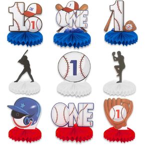 12 Pack Mixed Sports Honeycomb Centerpieces Decorations Football Basketball Baseball Soccer Birthday Table Topper Sign Decors for Boys' Birthday Gameday Celebration Sports Theme Desktop Decoration