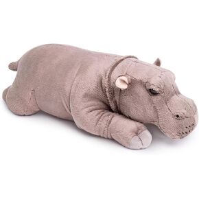 Hippo Plush Toy - Realistic Sleeping Hippo Stuffed Animals 17in, Soft Wild Animals Hippopotamus Pillow Stuffed Toys, Unique Plushie Toys Model Dolls Collection for Kids