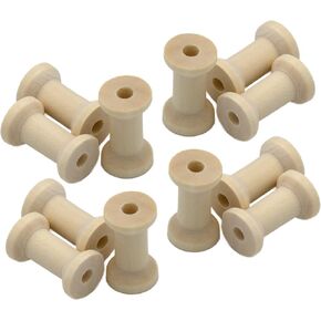 Empty Thread Wooden Spools, 20Pcs Unfinished Wooden Spools for Crafts and Sewing, 27x16 mm Empty Wood Spool for DIY Wood Projects