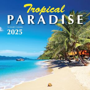 Tropical Paradise 2025 Beaches Hangable Wall Calendar Full Page Months & Travel Vacation Beach Photography Organizing Planning Gift Him Her (2025 Paradise)