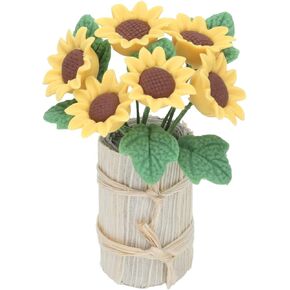 VBESTLIFE Miniature Flowers, Cute Sunflower Exquisite Poisonless Lifelike Bright Colors Dollhouse Plants