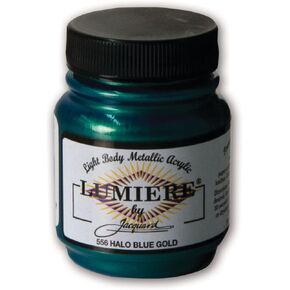 Jacquard Lumiere Metallic and Pearlescent Paint 2.25 Oz, 556 Halo Blue Gold