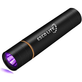 ESCOLITE 385nm Mini UV Black Light Flashlight, Handheld Ultraviolet Flashlight Pocket Pet Urine Detector for Dog Urine, Pet Stains and Bed Bug Including Battery and Stickable Stand