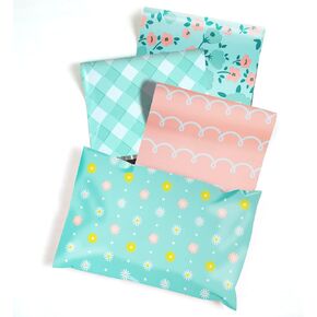 RUSPEPA Poly Mailers Shipping Bags Pretty Thick Self Adhesive Mailing Envelopes, Pink and Blue, 6x9 inches, 100 Pack - Spring