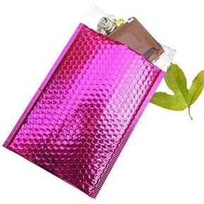 ProLine Glamour Metallic Pink Poly Bubble Mailers Envelopes Bags 6.5" x 10" Extra Wide Perfect for DVD Wide CD (25)