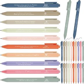 Supervitae 50 Pcs Christian Gift Pens Spanish Bible Verse Ballpoint Boligrafo Inspirational Quote Regalos Cristianos En Español for Hispanic Churchwomen Nurse Student Men Office Supplies (Dark Color)