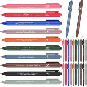 Supervitae 50 PCS Histric Gift Pens Spanish Bible Biber Point Boligrafo Inspirational Quote Regalos Cristianos en Español for churchwomen turchwomen student اطلاع على اللوازم المكتبية (اللون الخفيف)