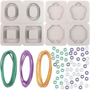 eupnhy 2pcs السيليكون شمع القالب أقوام الشمع المعطرة القوالب--توحيد 3pcs 40 بوصة حبل الجلد الخام و 60pcs بكفليات. (مزيج 05)