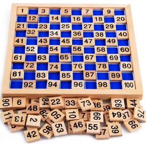 Wooden Hundred Board Montessori Math Counting Toys, 1-100 Numbers Kindergarten Preschool Learning Educational Game for Toddler Kids (Hundred Board)