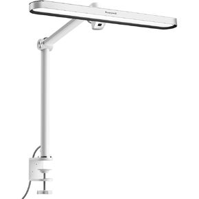 Honeywell LED Desk Lamp with Clamp - 05B02 Sunturalux Clip On Desk Light Eye Caring Natural Light 4000K 1300LM Stepless Brightness Dimmable Table Lamp Full Metal Desk Lamps for Home Office Work Study