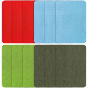 LEMIBK Iron on Patches for Fabric Repair, Strong Glue 100% Cotton Inside and Outside Repair Patch for Decorating, Clothes and Pant Mending, 12PCS Blue Colors
