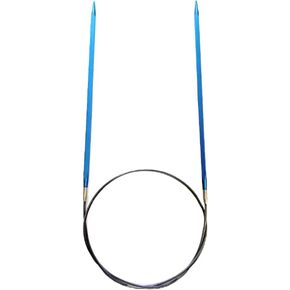 Kollage Square Circular الأزرق 32 بوصة (81 سم) إبرة الحياكة مع كابل ثابت (3 أمريكي / 3،25 مم)