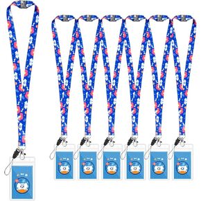 8-Pack Cute Lanyards with Safety Breakaway, Waterproof Badge Holders, Metal Hook & Plastic Clip, Durable Neck Straps for Preschool & Elementary School Students, Asssorted