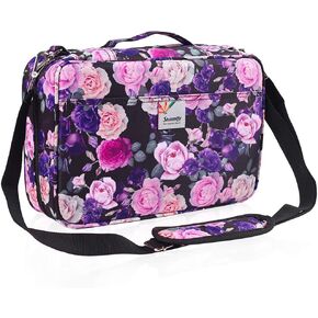 Shulaner Pencil Case Slot Holds 420 to 424 Colored Pencils or 280 to 284 Color Gel Pens with Zipper Closure Large Capacity Nylon Pen Organizer for Painter or Artist (Purple Rose, 420)