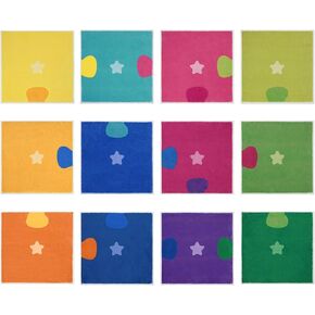 HiiARug Carpet Squares for Classroom, 18x18 Carpet Spots Flexible Seating for Classroom Elementary, Floor Seats Sit Spots for Classroom Home Preschool Circle Time Group Activity, Set of 12