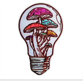 Mushrooms Grow in Light Bulbs Embroidered Patch Applique Iron on Patches for Clothing Jackets T-Shirt Backpacks.……