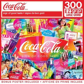 MasterPieces 300 Piece EZ Grip Jigsaw Puzzle - Coca-Cola Soda Fountain - Family-Friendly Fun - 18"x24