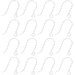 SUNNYCLUE 1 Box 200Pcs Plastic Earring Hooks Findings Plastic Ear Hooks Transprent French Earring Hooks Hypoallergenic French Ear Wires for Jewelry Making Accessories DIY Dangle Earrings Supplies