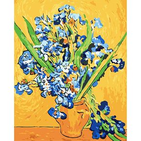 طلاء Meecaa بأرقام XXXX Kit للبالغين المبتدئين DIY Painting 16 × 20 بوصة (IRIS ، لا إطار)