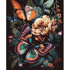 Artunion Pink Rose Paint by Numbers for Adults Beginner, Flower Paint by Number Kits, DIY Oil Painting Paint by Number Kits on Canvas Arts Craft for Home Wall Decor 16x20 Inch