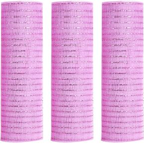 3 عبوات من شبكة بولي ديكو مقاس 10 بوصات × 30 قدمًا، كل لفة حمراء مع خطوط ذهبية وخضراء وشريط شبكي معدني لمستلزمات إكليل DIY، وتزيين شجرة عيد الميلاد، وحرف Swags in Kuwait