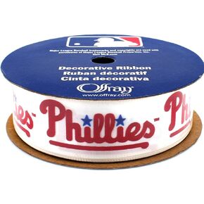 Philadelphia Ribbon 7/8"" Inches by 9-Feet - Officially Licensed, White, 2.5philly