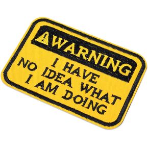 Funny Patch, Funny Dog Tactical Patches - Warning I Have No Idea What I Am Doing, Embroidered Patches with Hook Fastener Backing for Tactical Backpack, Dog Harnesses, Army Vests, Jackets, Jeans, Hats