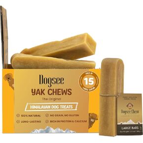 Dogsee Himalayan Dog Chews Medium 25 Count | 100% Natural Yak Chews | Smoke Dried | Long Lasting Healthy Treats for Aggressive Chewers | Helps Fight Plaque & Tartar | SRP Box