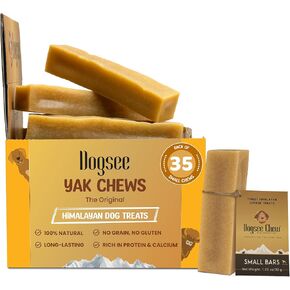 Dogsee Himalayan Dog Chews Medium 25 Count | 100% Natural Yak Chews | Smoke Dried | Long Lasting Healthy Treats for Aggressive Chewers | Helps Fight Plaque & Tartar | SRP Box