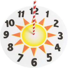 Fun Express Sun Dial Craft Kit - STEM Educational Activity for Kids Hands-On Learning for Classroom or Home Teaches Time Concepts Easy to Assemble Great for Group Projects - 12 Pieces
